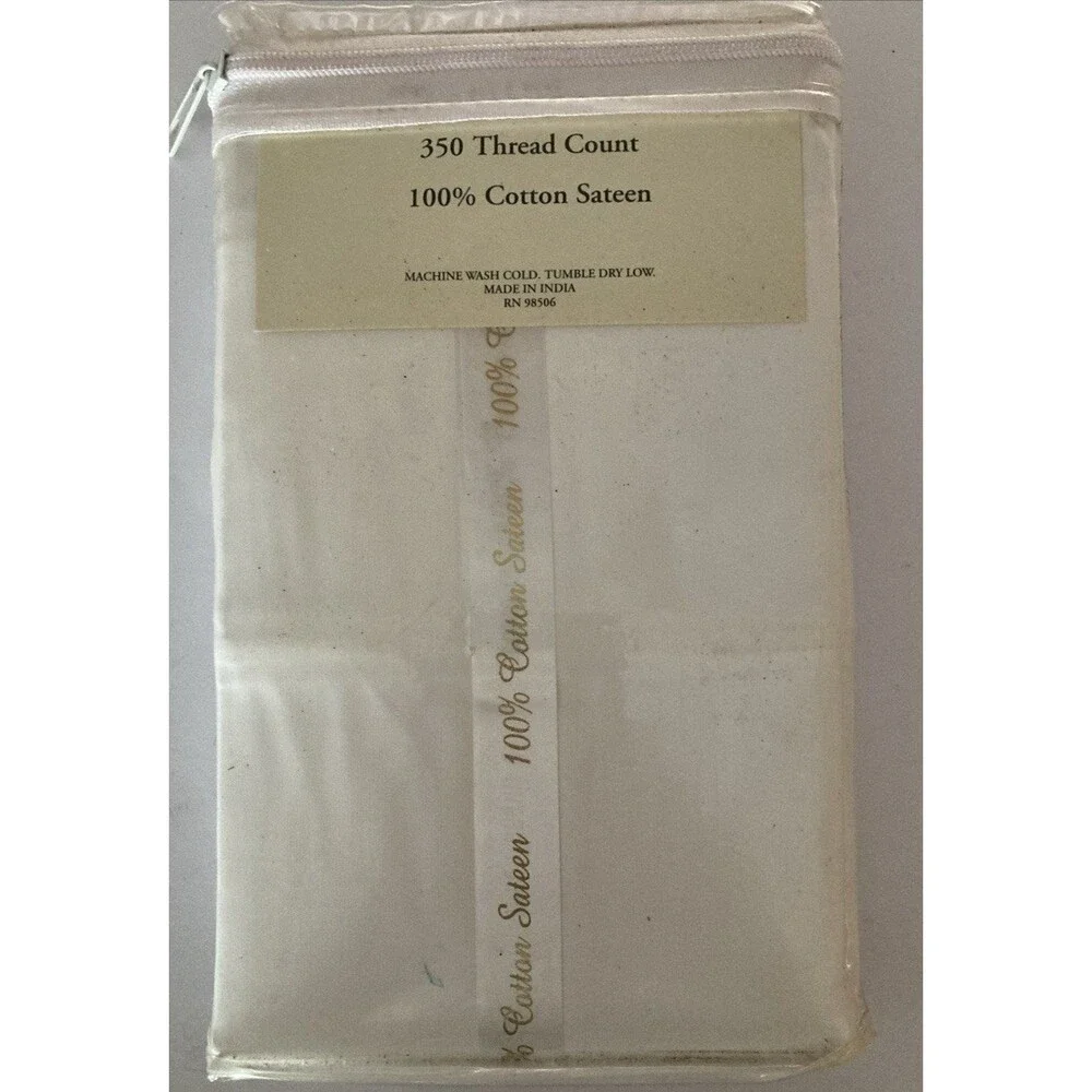 Imperial Collection Two Standard 100% Cotton Sateen Pillowcases 350 Thread CT.